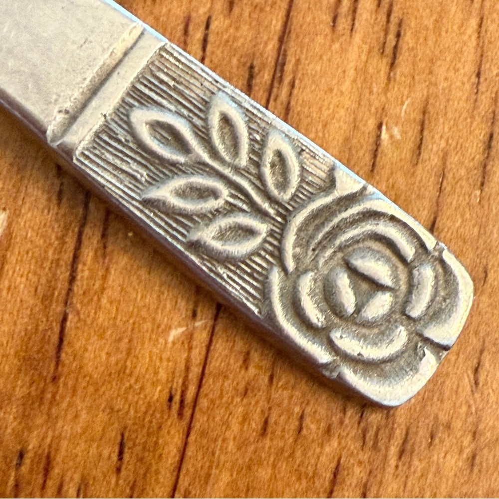 Vintage St. Regis Stainless Flatware Dinner Spoon Rose Leaves Floral Cottage